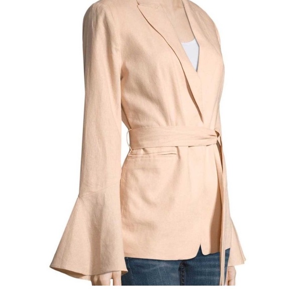 Free People Flared Sleeve Linen Blazer NWT - Picture 3 of 5